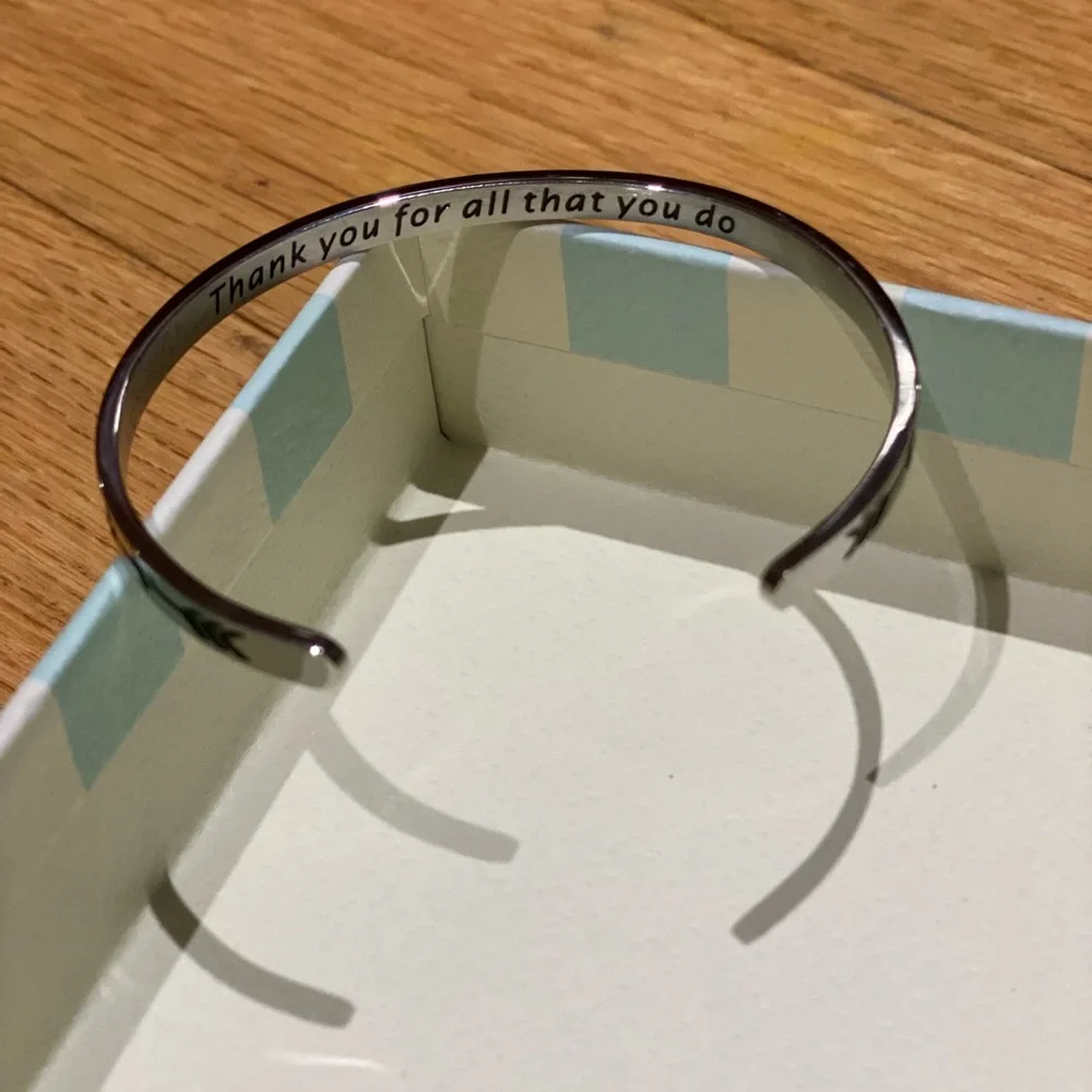 Cuff Bracelet Silver w/ beautiful sentiment NWOT